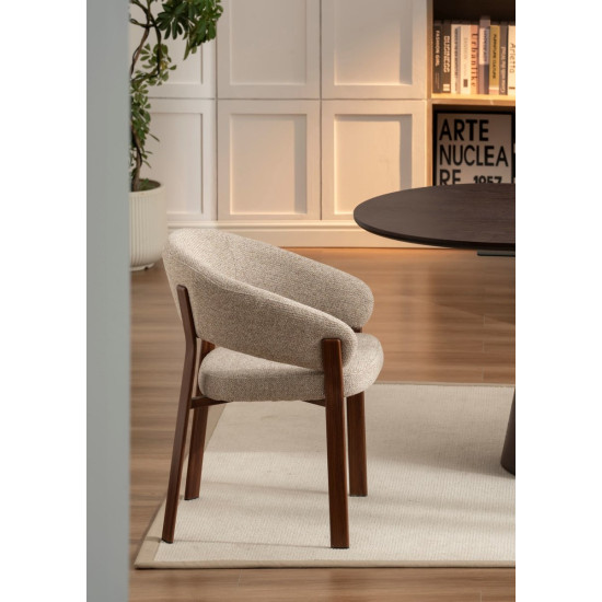 Кухонный стул VELTON орех металл/темно-бежевая ткань 8