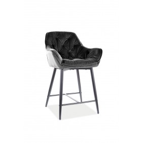 Полубарный стул CHERRY H-2 VELVET черный каркас / черный CHERRYH2CC