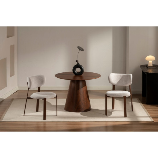 Кухонный стул NOMI орех металл/бежевая ткань 9