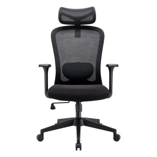 Кресло компьютерное JACOB черная ткань/черный каркас 4