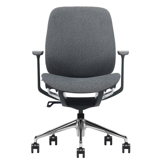 Кресло офисное OSCAR серая ткань / алюминий 2
