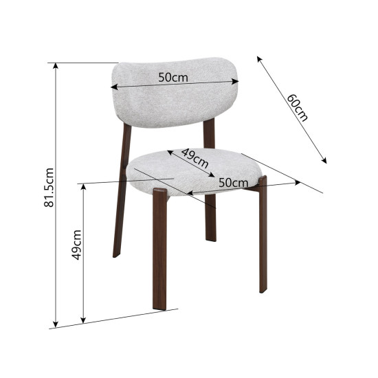 Кухонный стул NOMI орех металл/бежевая ткань 10