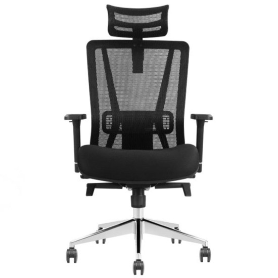 Кресло офисное ROBERT черная ткань/алюминий 2