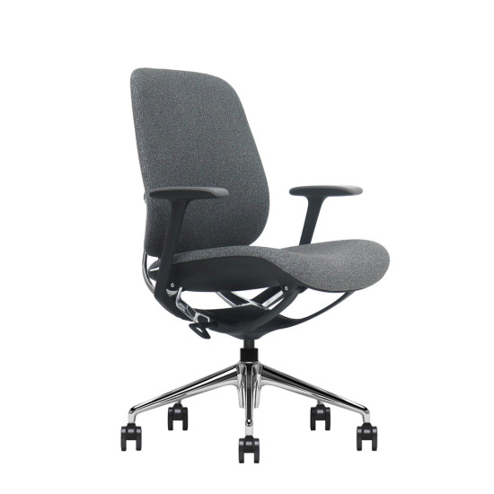 Кресло офисное OSCAR серая ткань / алюминий 1