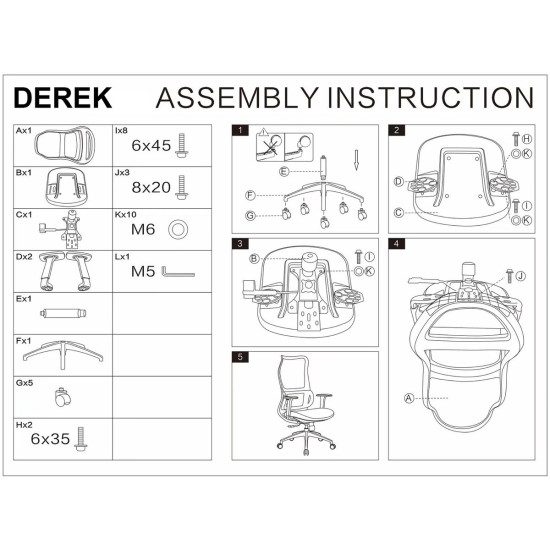 Кресло компьютерное DEREK серая экокожа / серый каркас 9