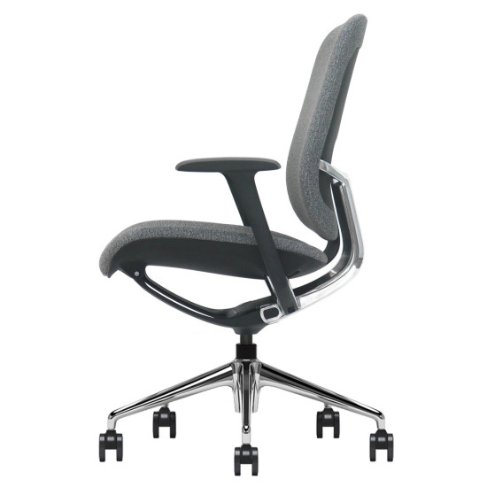 Кресло офисное OSCAR серая ткань / алюминий 3