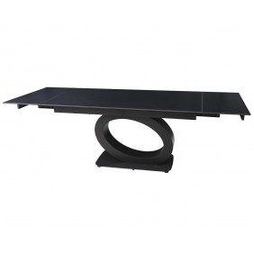 Стол OVIDIO CERAMIC 160(240)*90 черный мат/черный каркас