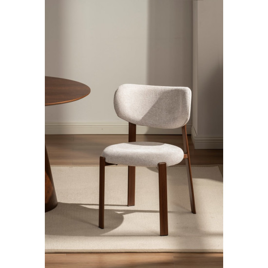 Кухонный стул NOMI орех металл/бежевая ткань 7