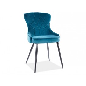 Стул LOTUS VELVET черный каркас / БИРЮЗА BLUVEL 85 LOTUSVCTU