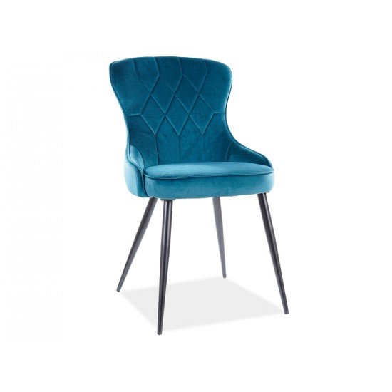 Стул LOTUS VELVET черный каркас / БИРЮЗА BLUVEL 85 LOTUSVCTU 1