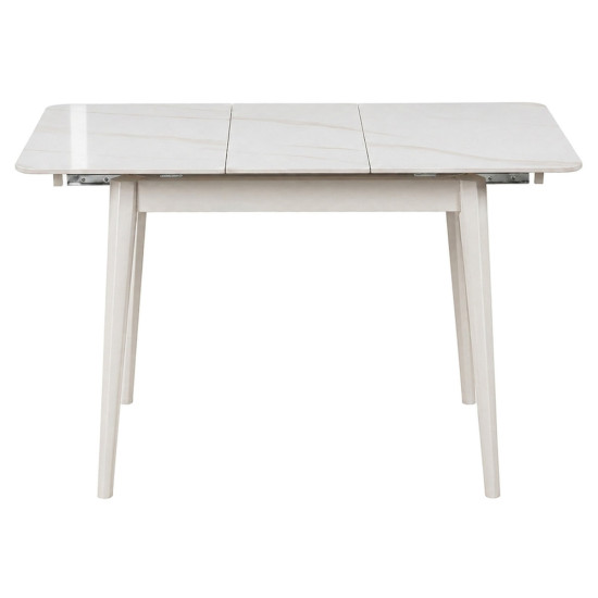 Стіл обідній розкладний TALLINN CERAMIC 90(120)*70 білий глянець / кашемір 5