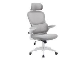 Крісло комп'ютерне OWEN сіре/білий каркас