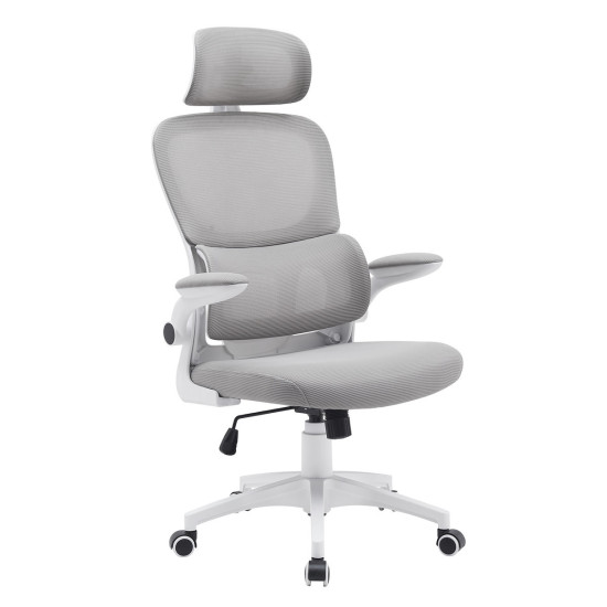 Крісло комп'ютерне OWEN сіре/білий каркас 1