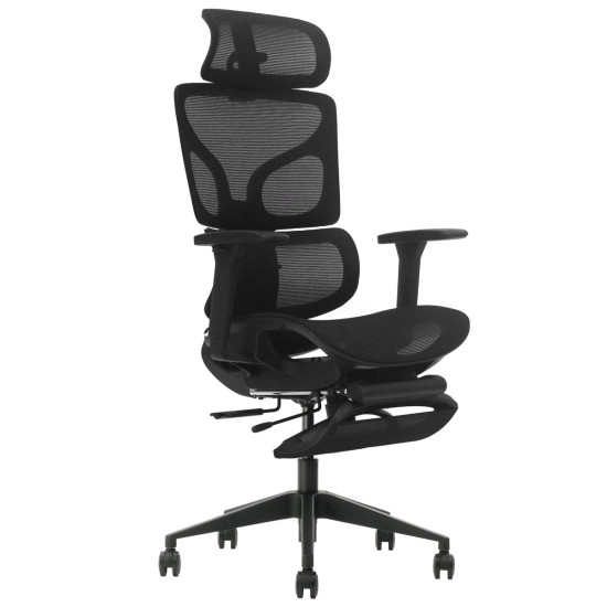 Кресло офисное MARKUS F черная сетка / черный каркас с подставкой для ног 1