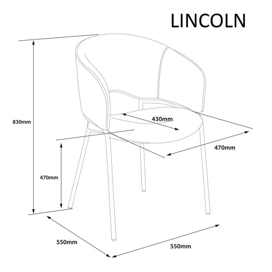 Кухонный стул LINCOLN с черным каркасом и бежевой тканью 8