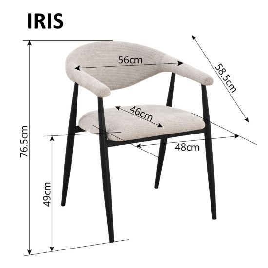 Стул IRIS чёрный каркас / бежевая ткань 10