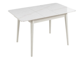 Стіл обідній розкладний TALLINN CERAMIC 90(120)*70 білий глянець / кашемір