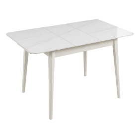 Стол обеденный раскладной TALLINN CERAMIC 90(120)*70 белый глянец / кашемир