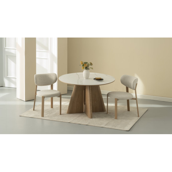 Кухонный стул NOMI дуб металл/бежевая ткань 8