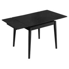 Стол обеденный раскладной AVENTO CERAMIC 80(130)*80 черный / черный