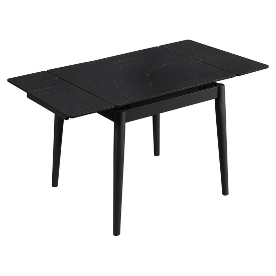 Стіл обідній розкладний AVENTO CERAMIC 80(130)*80 чорний / чорний 1