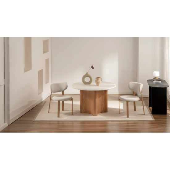 Кухонный стул NOMI дуб металл/бежевая ткань 9