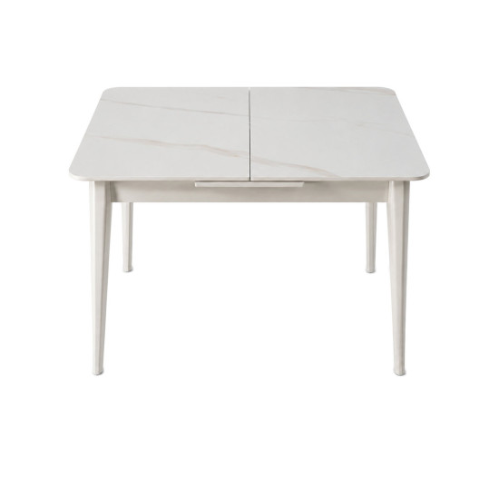 Стіл обідній розкладний TALLINN CERAMIC 90(120)*70 білий глянець / кашемір 3