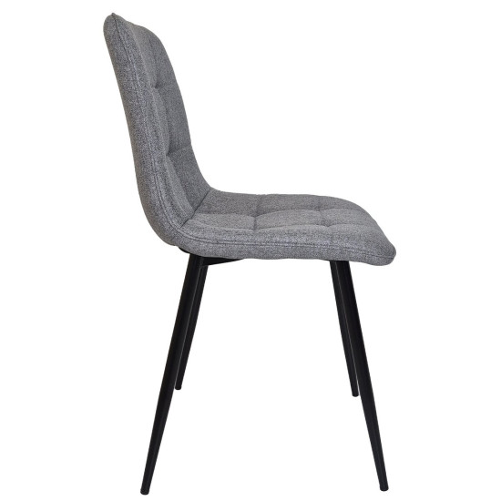 Стул кухонный MIA TEX с черным каркасом/светло-серый 2