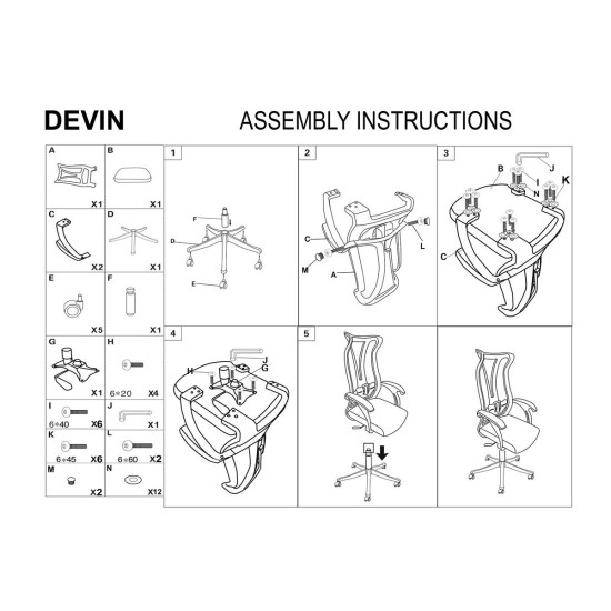 Кресло компьютерное DEVIN серое / серый каркас 9