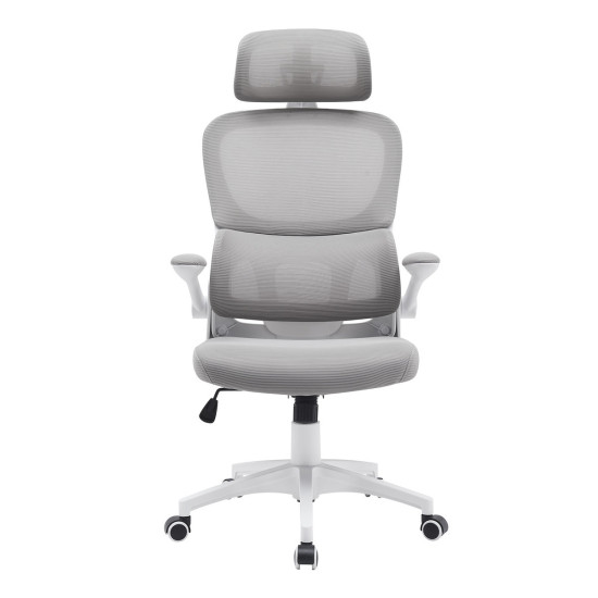 Крісло комп'ютерне OWEN сіре/білий каркас 4