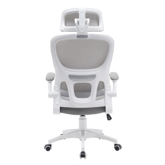 Крісло комп'ютерне OWEN сіре/білий каркас 3