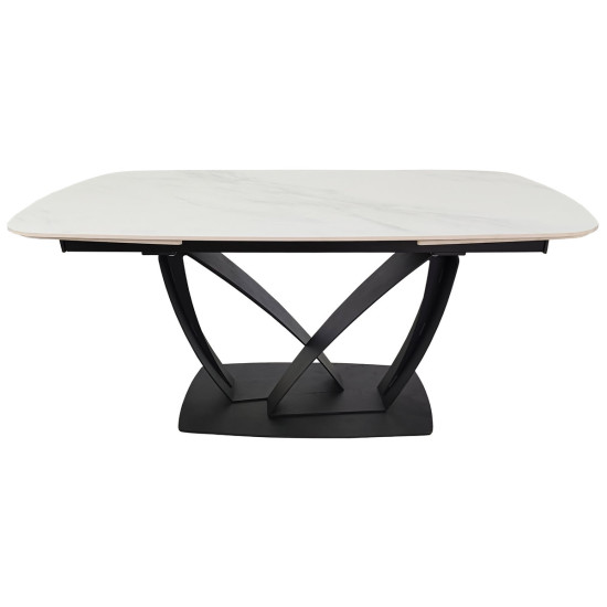 Стіл обідній розкладний TYLER CERAMIC 160(240)*90 білий мат/чорний 4