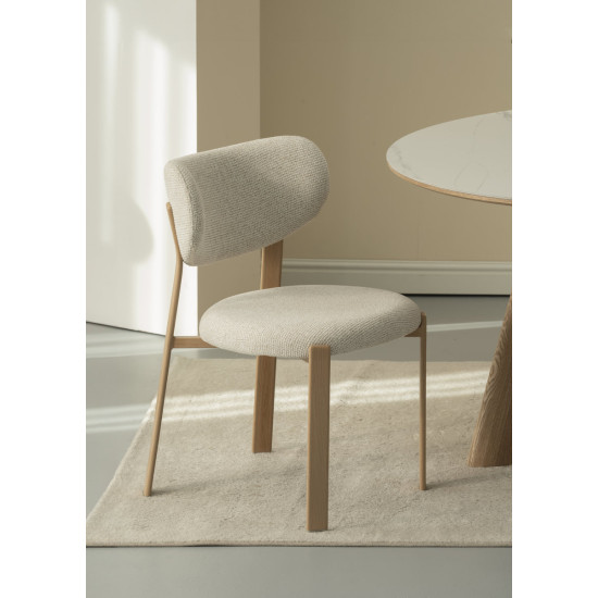 Кухонный стул NOMI дуб металл/бежевая ткань 7