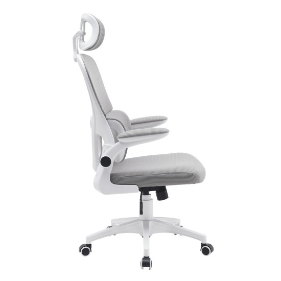 Крісло комп'ютерне OWEN сіре/білий каркас 2