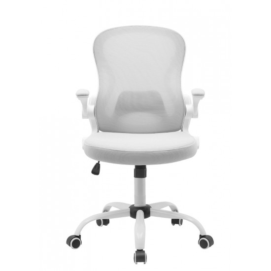 Крісло комп'ютерне поворотне CANDY сіре/білий каркас 2