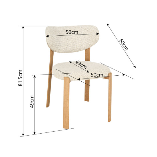 Кухонный стул NOMI дуб металл/бежевая ткань 10