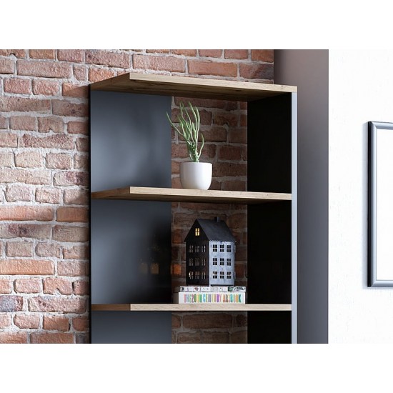 Стеллаж CORNER дуб один / черный 170x60 CORNERDWC 4
