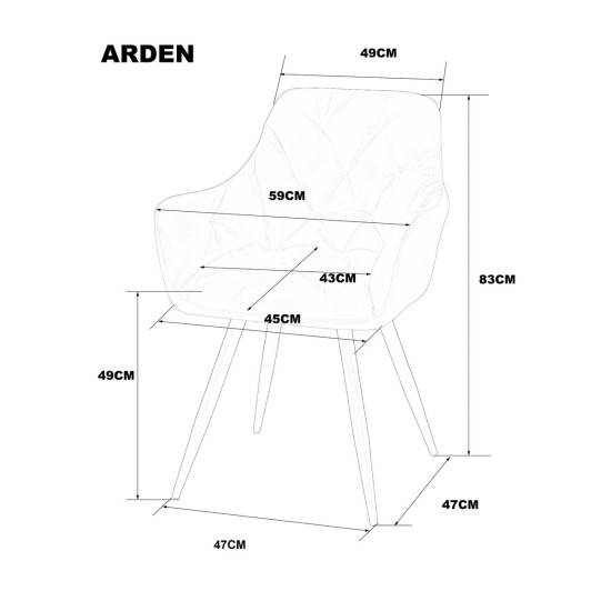 Стул кухонный ARDEN Черный каркас / Серая ткань оборот 180° 6