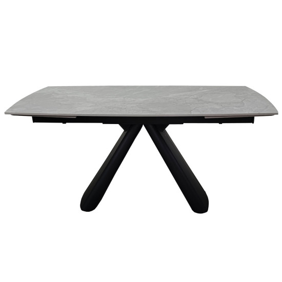 Стіл обідній розкладний GREYSON CERAMIC 160(240)*90 сірий мат/чорний 3