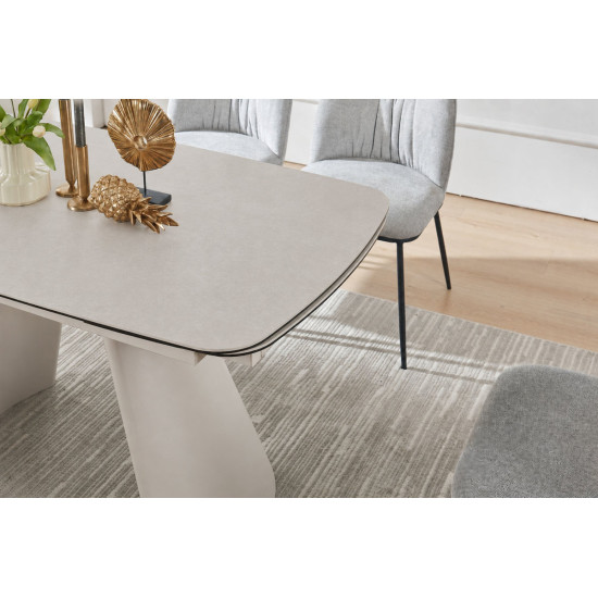 Стіл обідній розкладний BROOKLYN CERAMIC 140(200)*80 сірий мат / кашемір 4