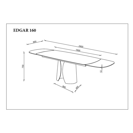 Стіл обідній розкладний EDGAR 160(240)*90 бронзовий/коричневий 10