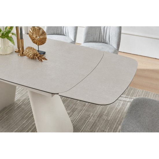 Стіл обідній розкладний BROOKLYN CERAMIC 140(200)*80 сірий мат / кашемір 6