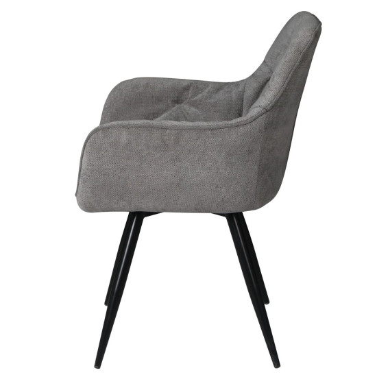 Стул кухонный ARDEN Черный каркас / Серая ткань оборот 180° 3