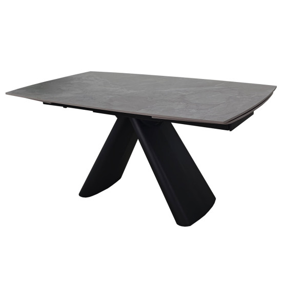 Стіл обідній розкладний GREYSON CERAMIC 160(240)*90 сірий мат/чорний 6
