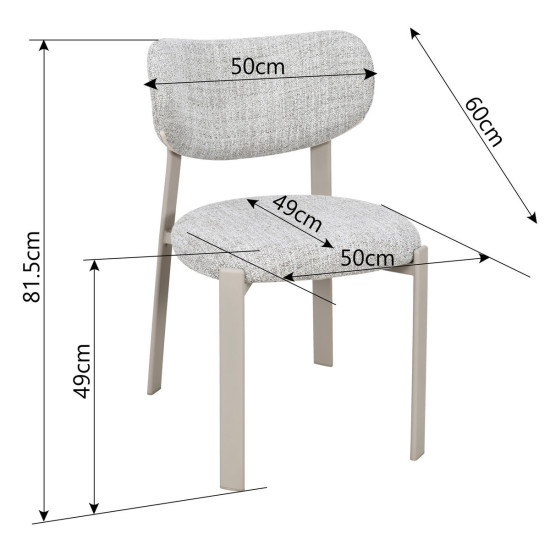 Кухонный стул NOMI каркас из кашемира / бежевая ткань 10