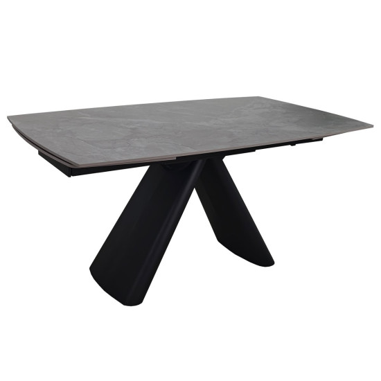 Стіл обідній розкладний GREYSON CERAMIC 160(240)*90 сірий мат/чорний 1