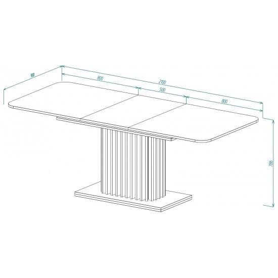 Стіл обідній розкладний CASANDRA S/A MAX 160(210)x90 шовковий камінь / антрацит 4