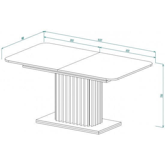 Стіл обідній розкладний CASANDRA S/A MAX 160(210)x90 шовковий камінь / антрацит 3