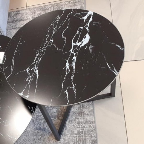 Журнальный столик RAVELLO черный эф.мрамора / черный (к-кт) RAVELLOCMAC 7