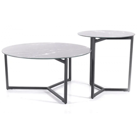 Журнальный столик RAVELLO черный эф.мрамора / черный (к-кт) RAVELLOCMAC 2